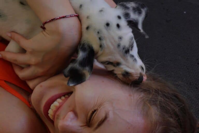 Cours de yoga puppy à Canggu